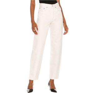 New AGOLDE High Rise Tapered Baggy Jean Drum Ivory Women's Size 27